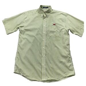 Perlis Cajun Clothing M‎ (Fits L) Gingham Plaid Wrinkle Free Button Shirt